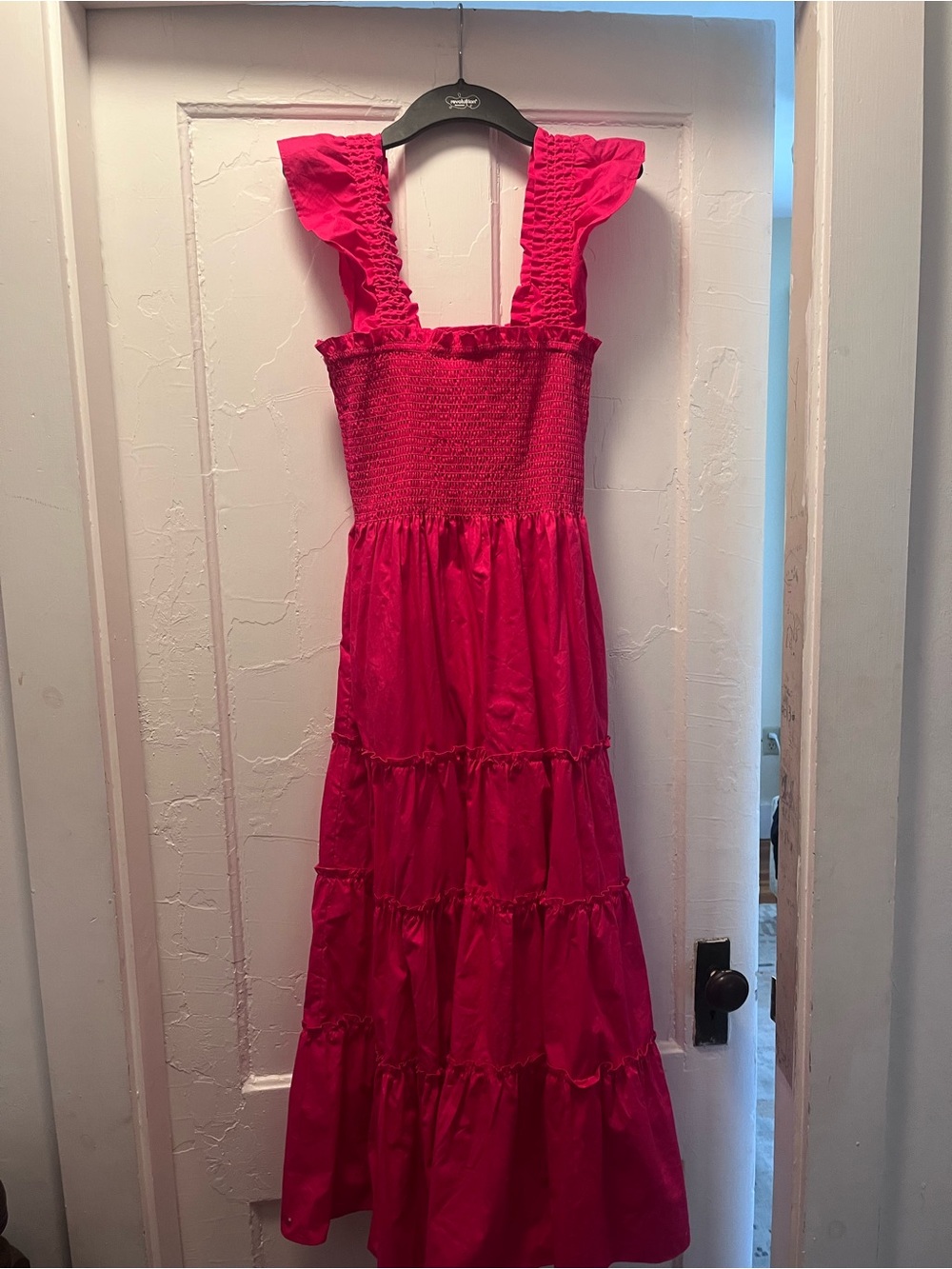 NWOT Women’s Ruffled Smocked Maxi Dress - Pink - Picture 2 of 4
